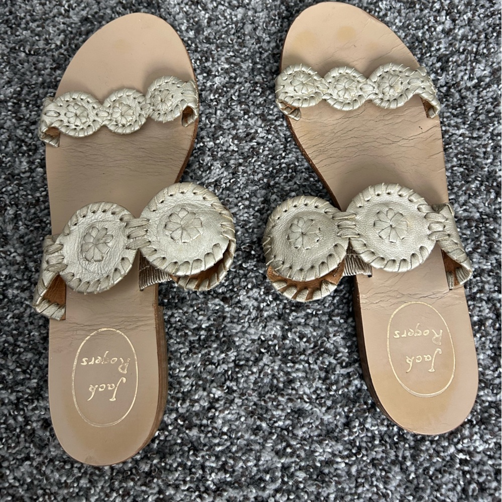 Jack Roger sandals. Still have a lot of wear left.